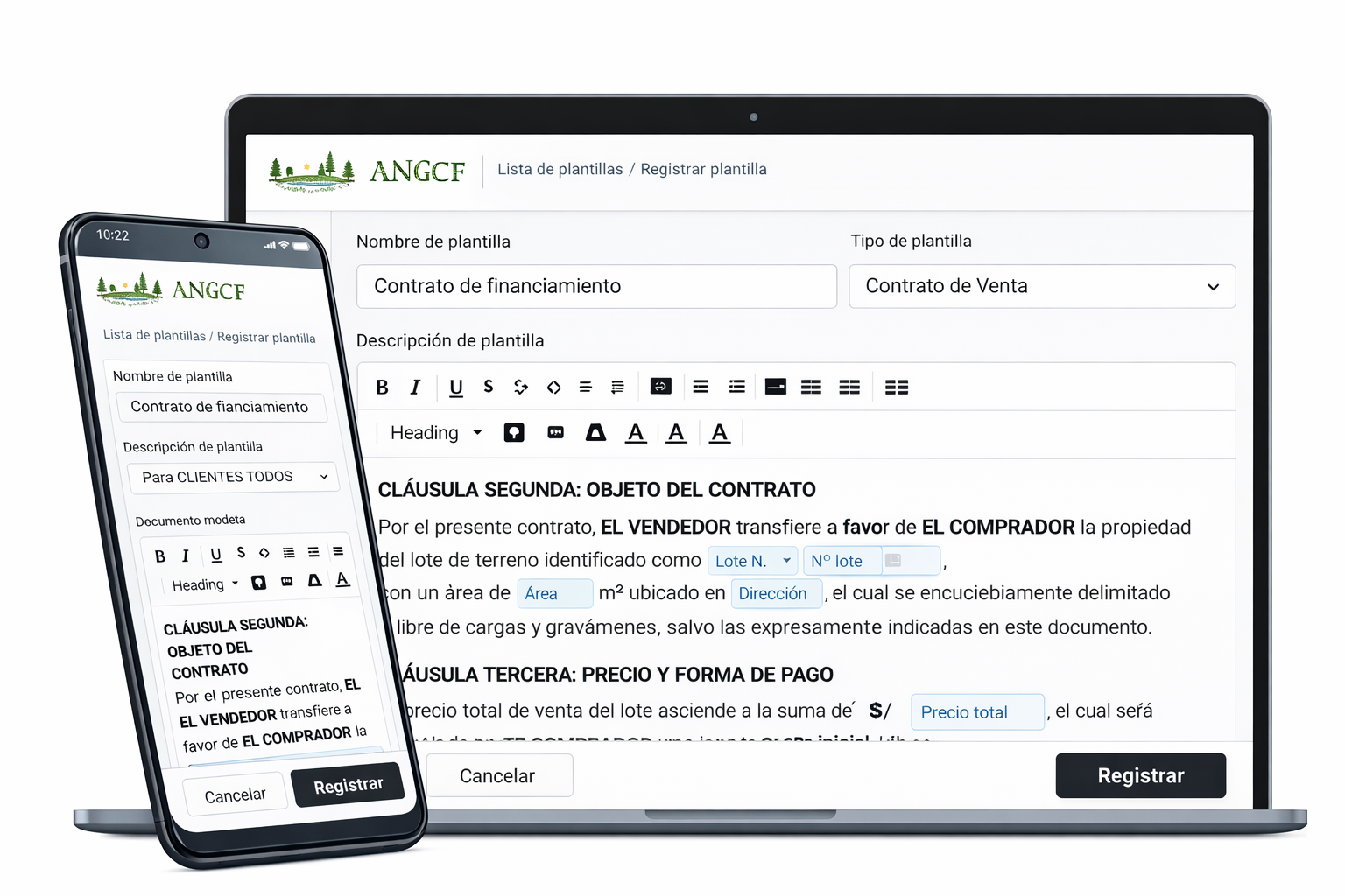 Contratos de venta de lotes en segundos