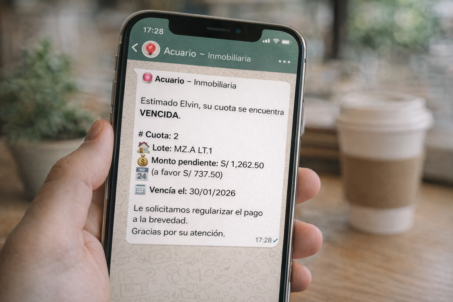 Recordatorios automáticos de pago por WhatsApp